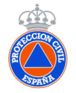 Escudo Protección Civil España que al pulsar lleva su web.